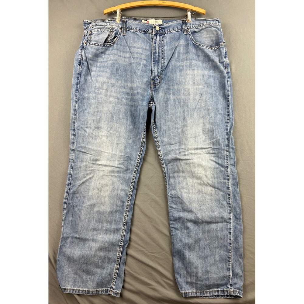 Levi's 569 Jeans Mens 44x30 Loose Straight Light Wash Blue Denim Good